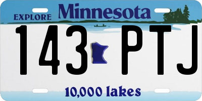 MN license plate 143PTJ