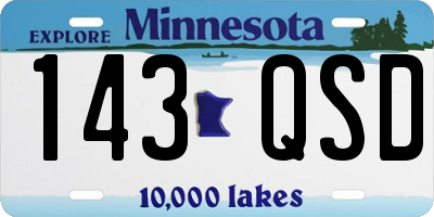 MN license plate 143QSD