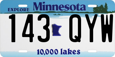 MN license plate 143QYW