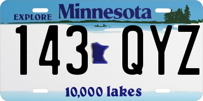 MN license plate 143QYZ