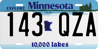 MN license plate 143QZA