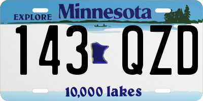 MN license plate 143QZD