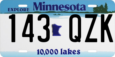 MN license plate 143QZK