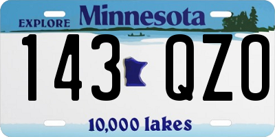 MN license plate 143QZO