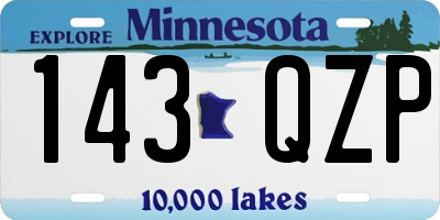 MN license plate 143QZP
