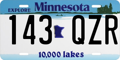 MN license plate 143QZR