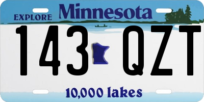 MN license plate 143QZT