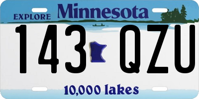 MN license plate 143QZU