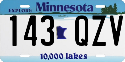 MN license plate 143QZV