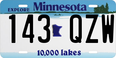 MN license plate 143QZW