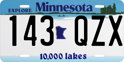 MN license plate 143QZX