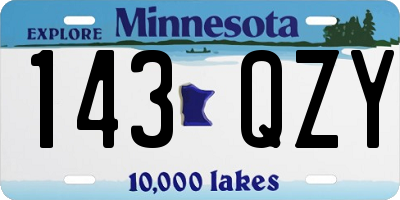 MN license plate 143QZY