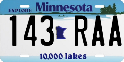 MN license plate 143RAA