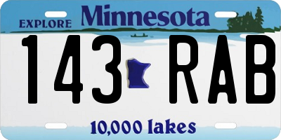MN license plate 143RAB