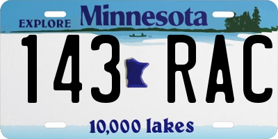 MN license plate 143RAC