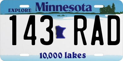 MN license plate 143RAD