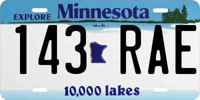 MN license plate 143RAE