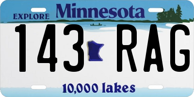 MN license plate 143RAG