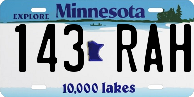 MN license plate 143RAH