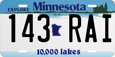 MN license plate 143RAI