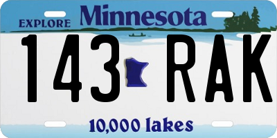 MN license plate 143RAK