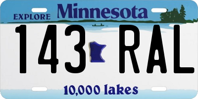 MN license plate 143RAL