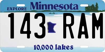 MN license plate 143RAM