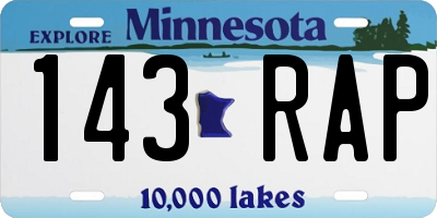 MN license plate 143RAP