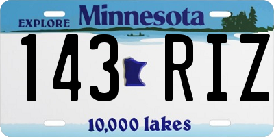 MN license plate 143RIZ