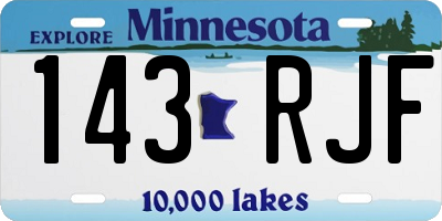 MN license plate 143RJF