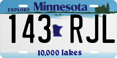 MN license plate 143RJL