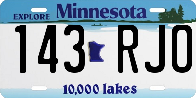 MN license plate 143RJO