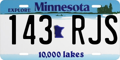MN license plate 143RJS