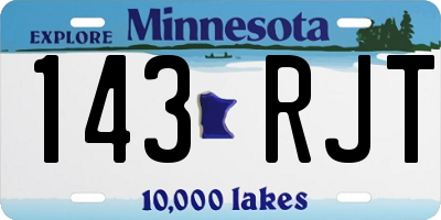 MN license plate 143RJT