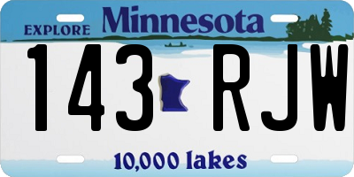 MN license plate 143RJW