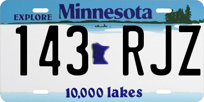 MN license plate 143RJZ