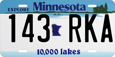 MN license plate 143RKA