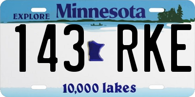 MN license plate 143RKE