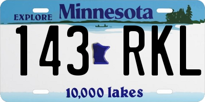 MN license plate 143RKL