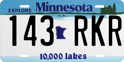 MN license plate 143RKR