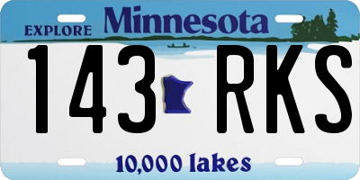 MN license plate 143RKS
