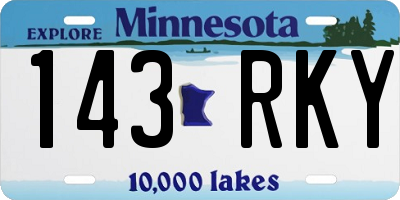 MN license plate 143RKY