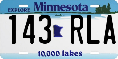 MN license plate 143RLA