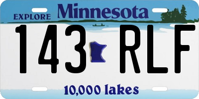 MN license plate 143RLF