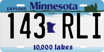 MN license plate 143RLI