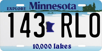 MN license plate 143RLO