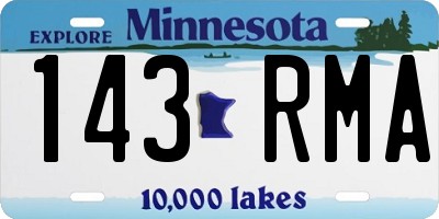 MN license plate 143RMA