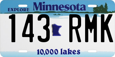 MN license plate 143RMK