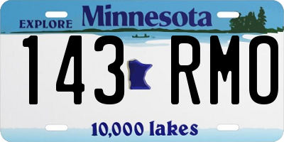 MN license plate 143RMO