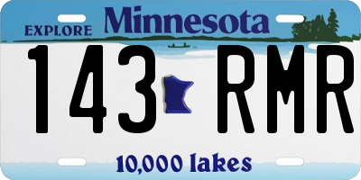 MN license plate 143RMR